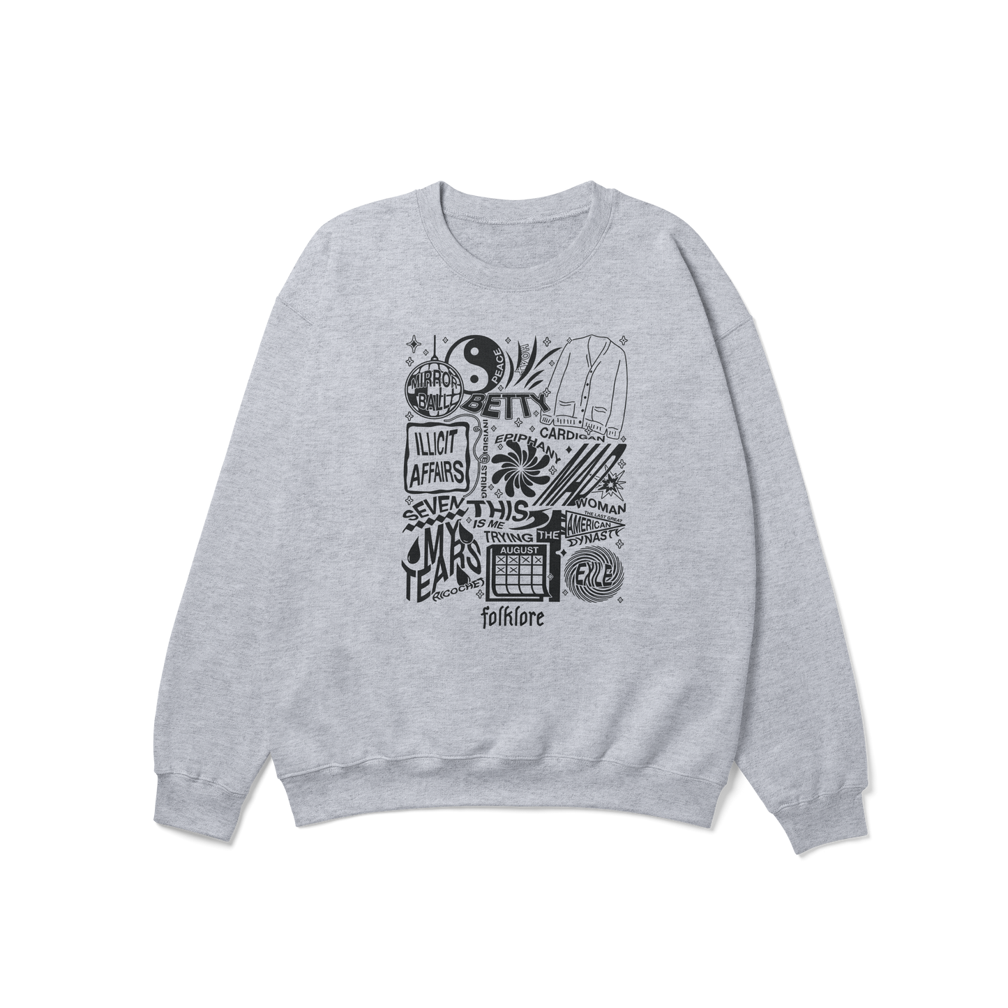 folklore Album Lyrics Taylor Crewneck Sweatshirt