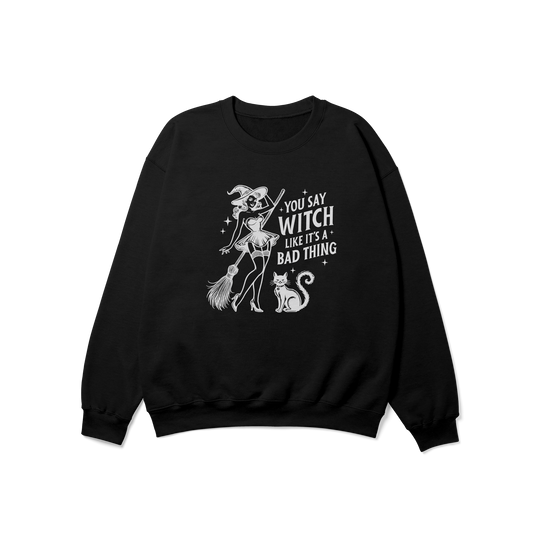 Vintage Witch Halloween Crewneck Sweatshirt