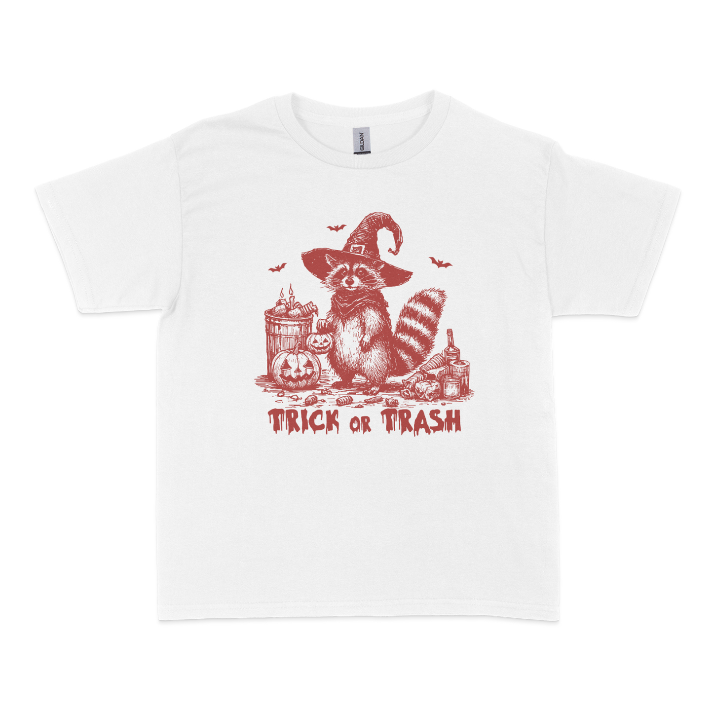 Trick or Trash Racoon Halloween Baby Tee