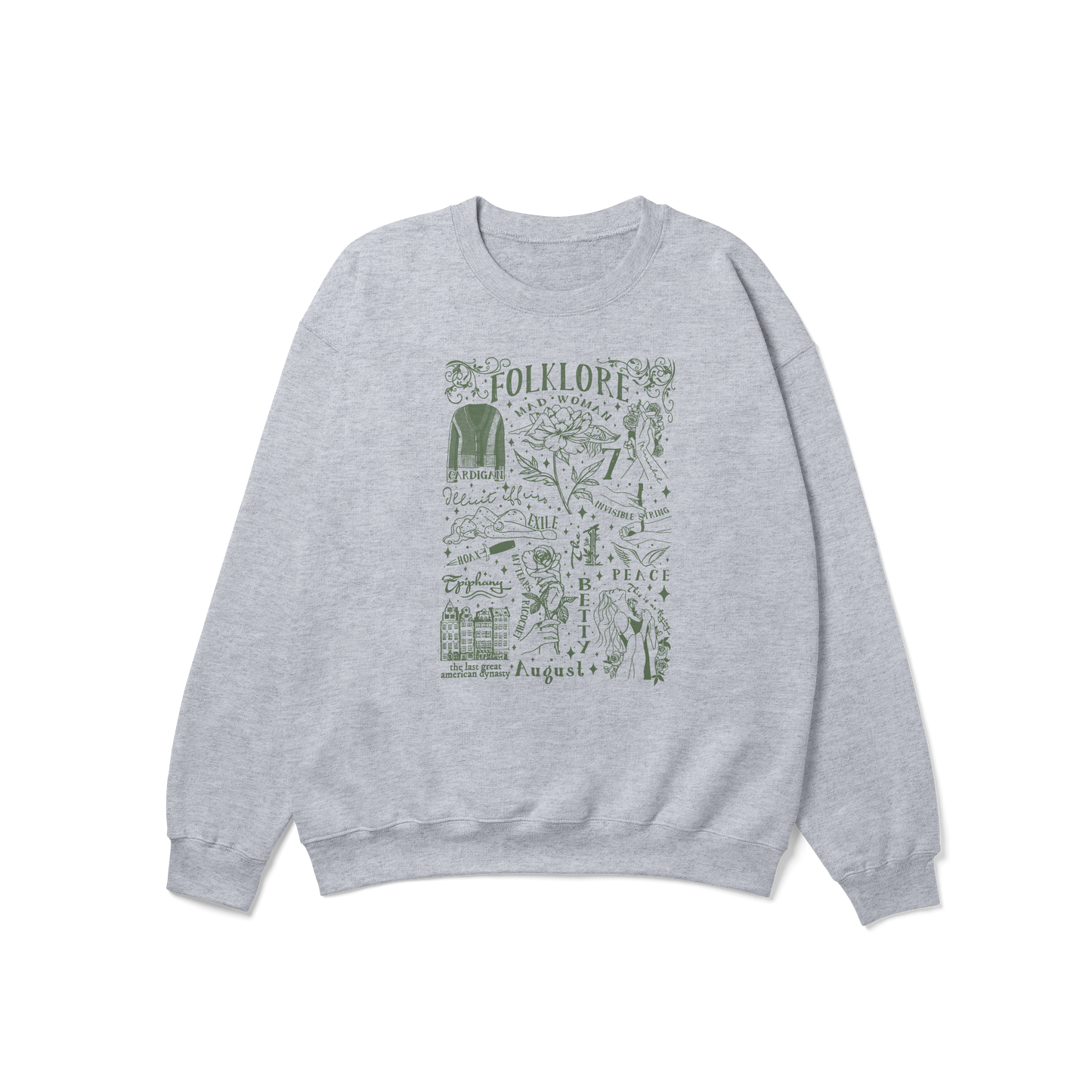 folklore Album Tracks Taylor Crewneck Sweatshirt