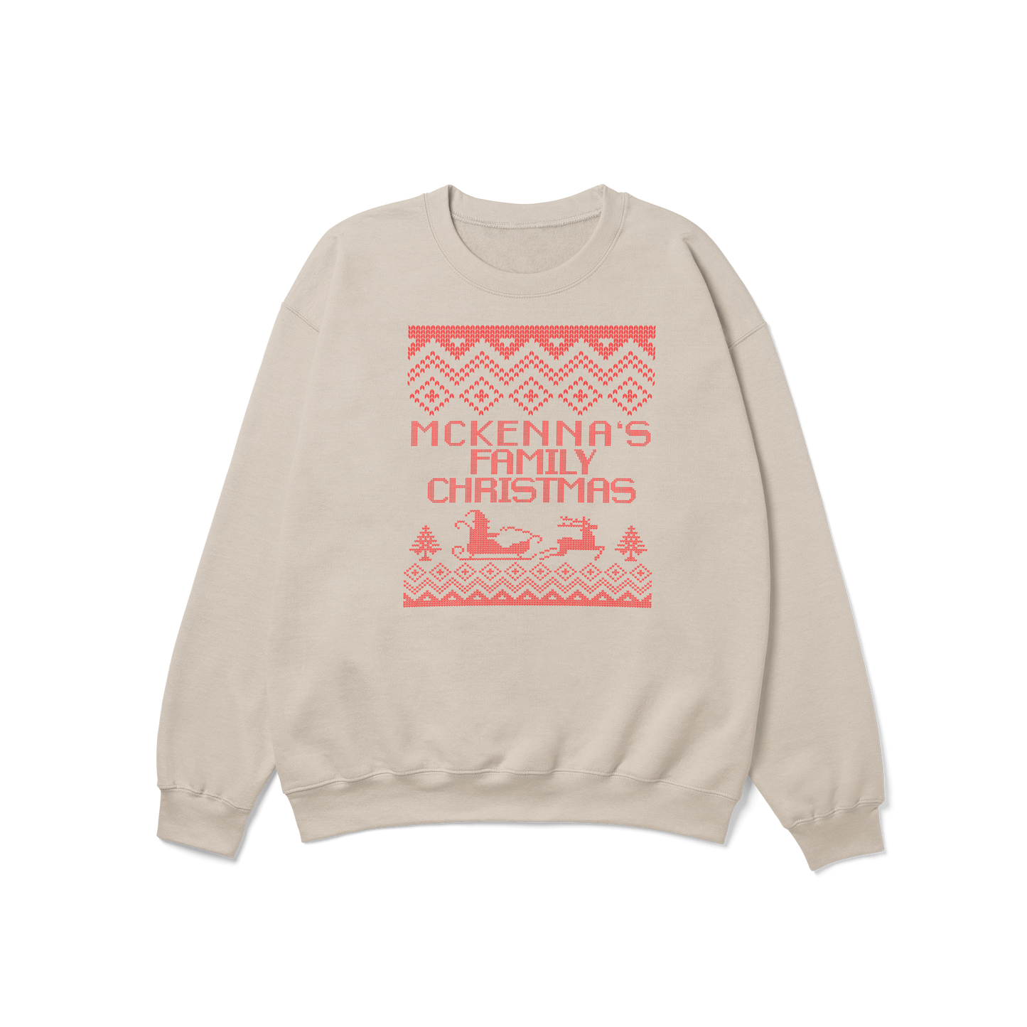 CUSTOM Family Surname Traditional Christmas Crewneck Sweatshirt