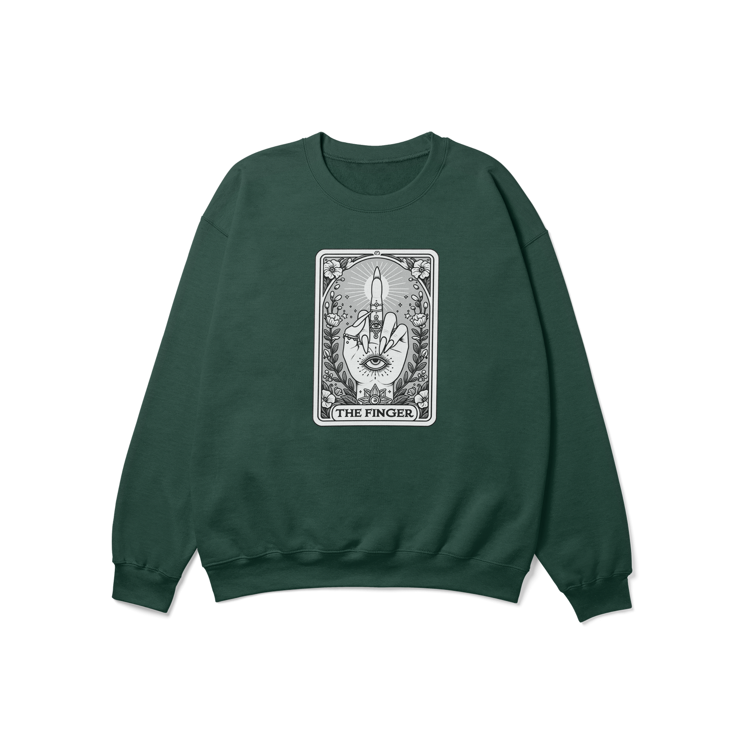 The Finger Funny Tarot Card Crewneck Sweatshirt