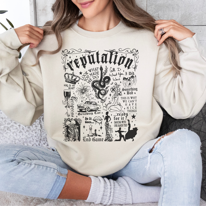 Reputation Album Lyrics Taylor Crewneck Sweatshirt