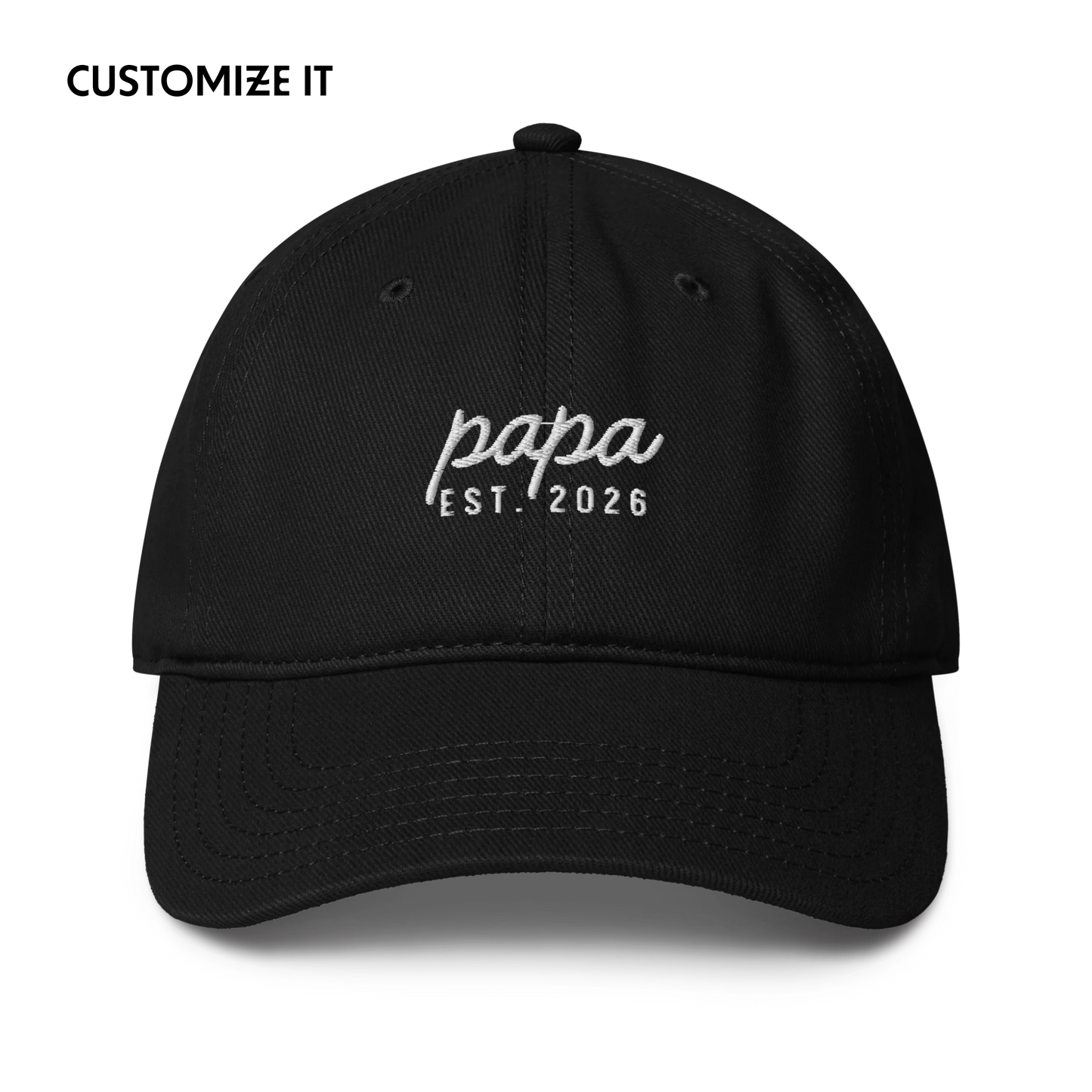 CUSTOM Papa Year Embroidered Baseball Cap
