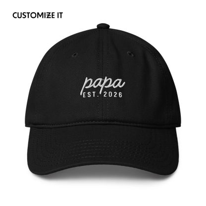 CUSTOM Papa Year Embroidered Baseball Cap
