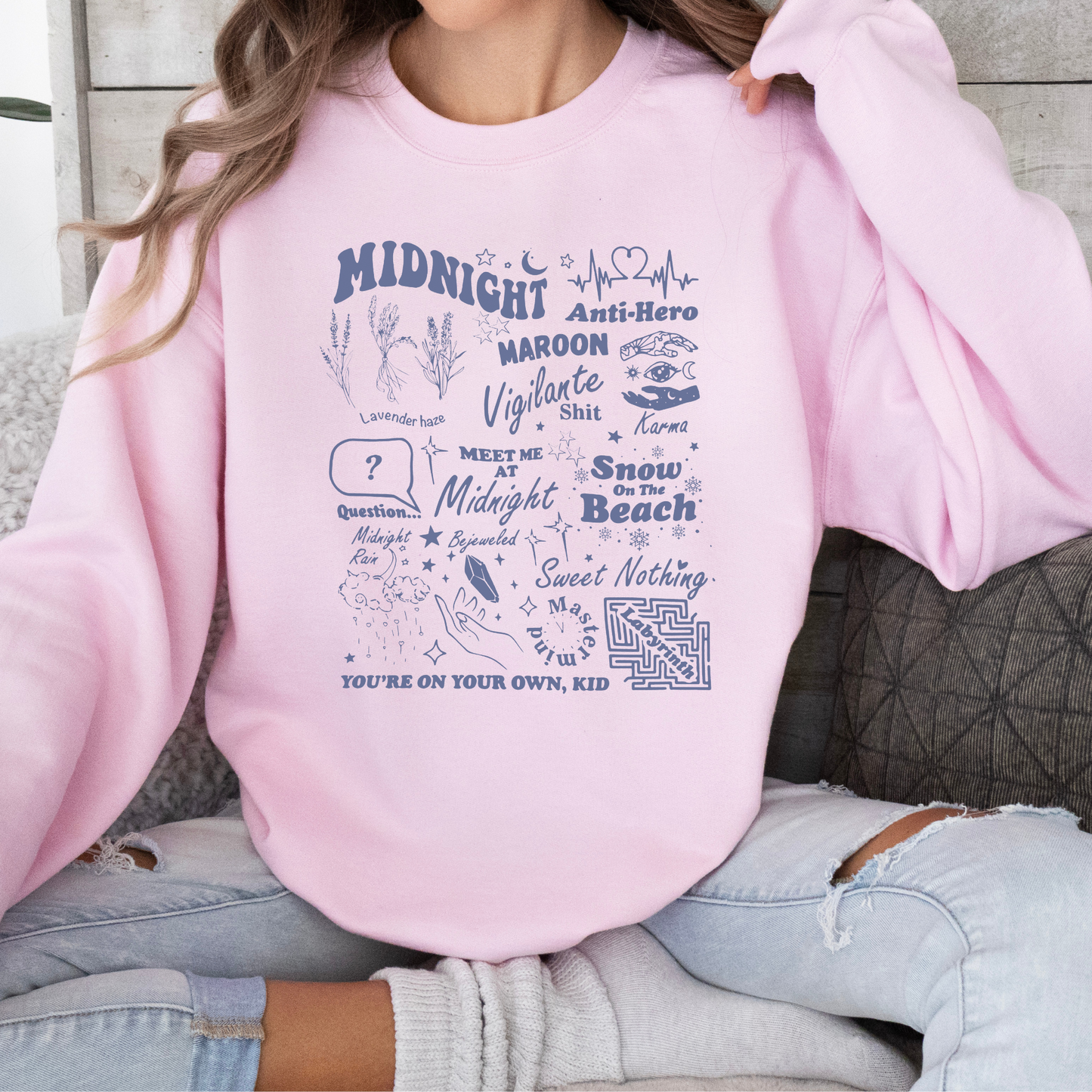 Midnights Lyrics Taylor Crewneck Sweatshirt