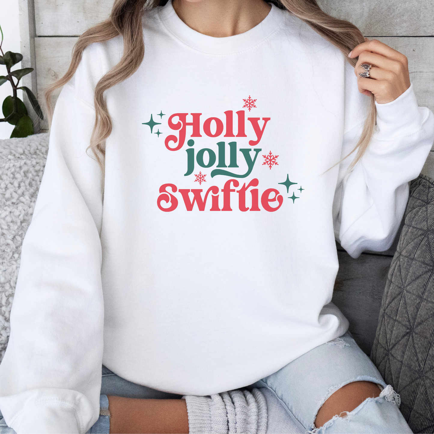 Holly Jolly Swiftie Christmas Crewneck Sweatshirt