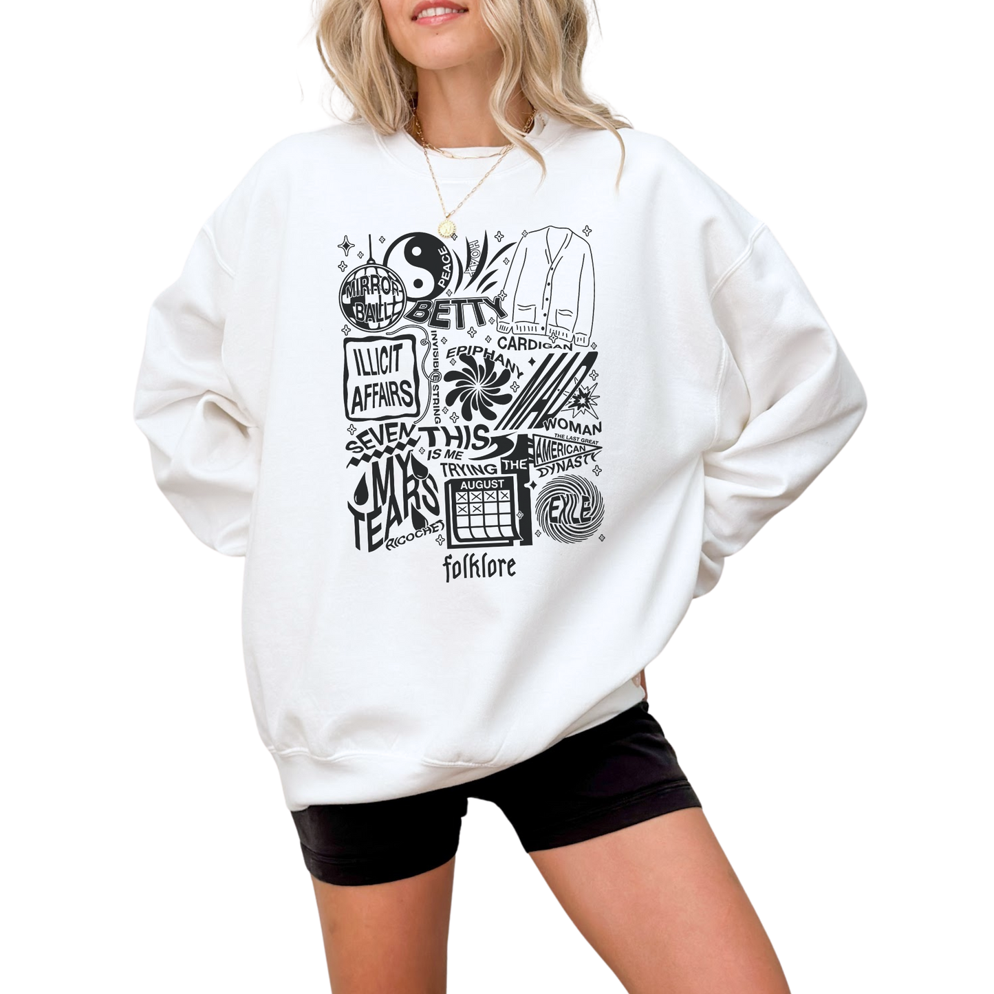 folklore Album Lyrics Taylor Crewneck Sweatshirt