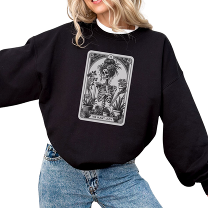 The Plant Lady Funny Tarot Card Crewneck Sweatshirt