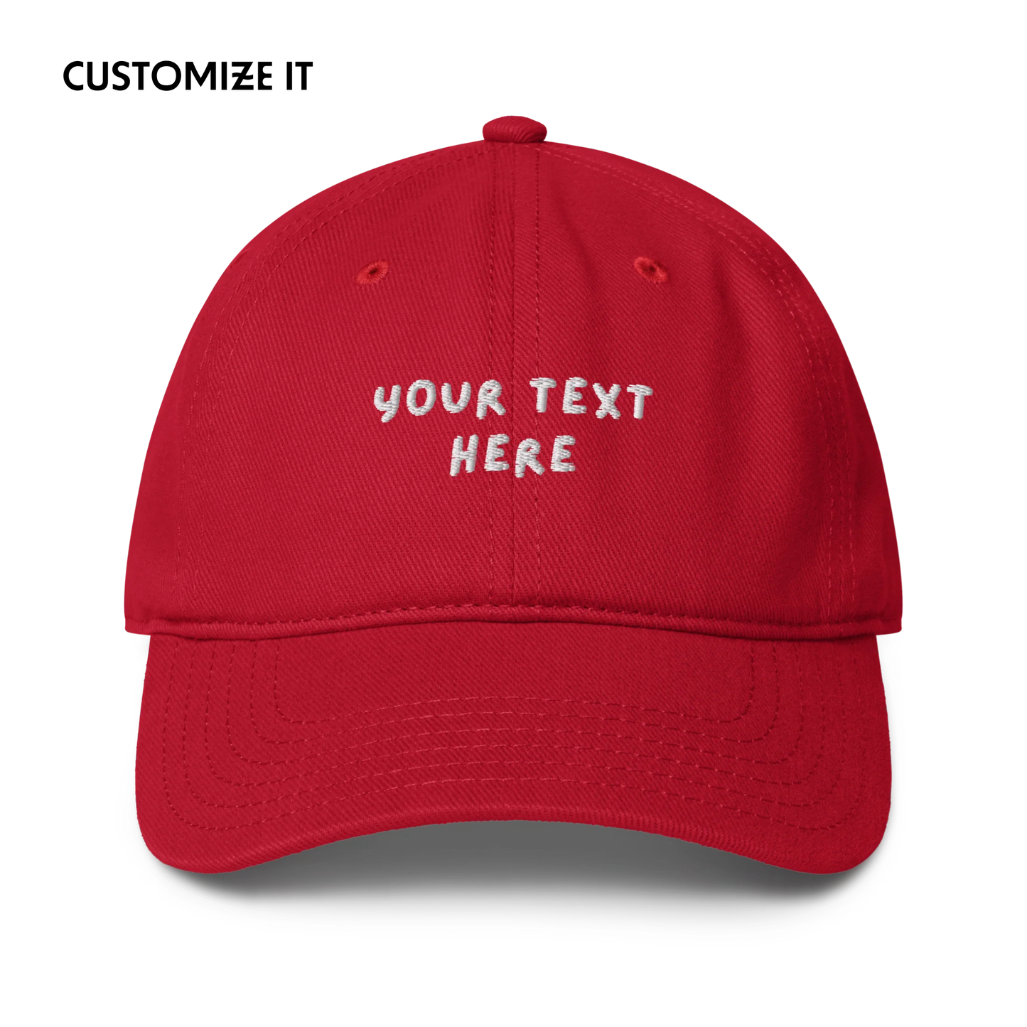 CUSTOM Your Text Playful Embroidered Baseball Cap