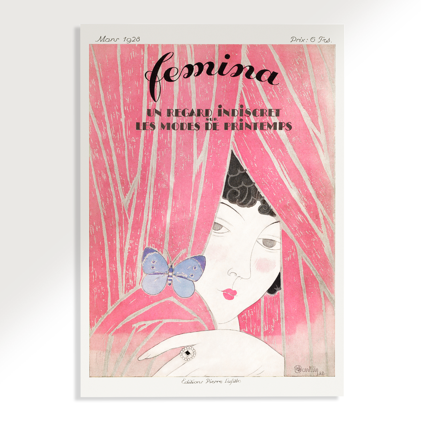 Vintage 1928 Femina Magazine Cover Poster