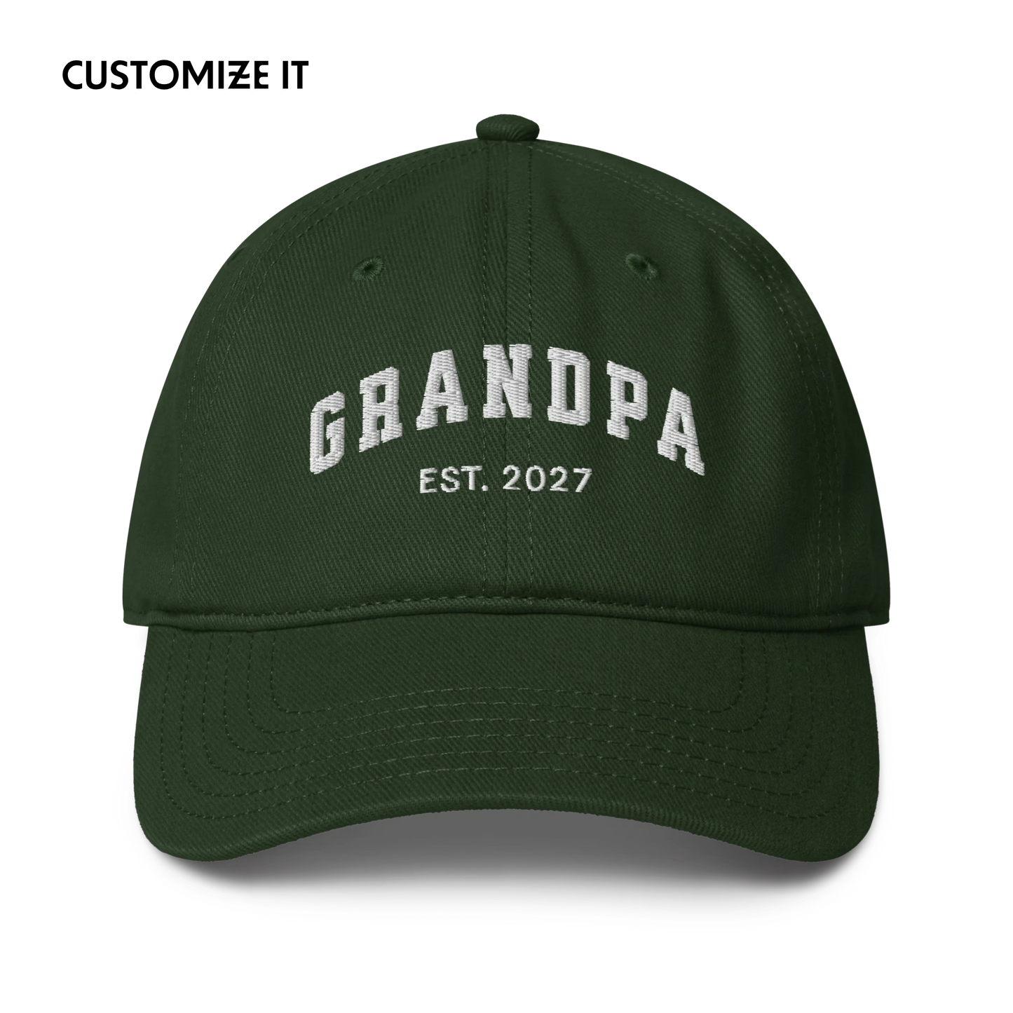 CUSTOM YEAR Grandpa Embroidered Baseball Cap
