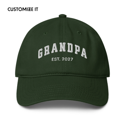 CUSTOM YEAR Grandpa Embroidered Baseball Cap