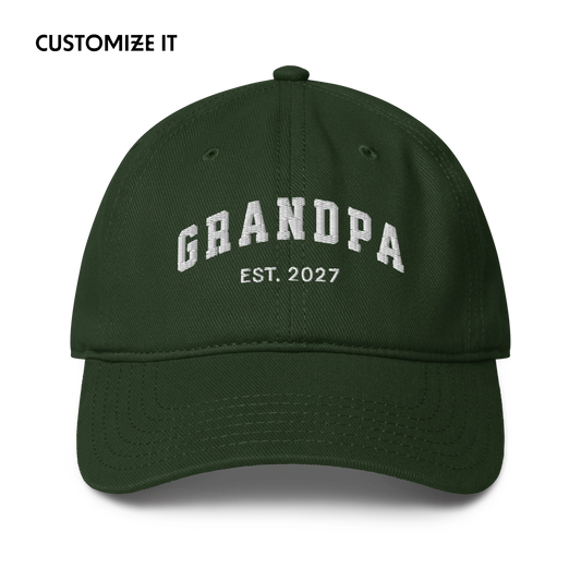 CUSTOM YEAR Grandpa Embroidered Baseball Cap