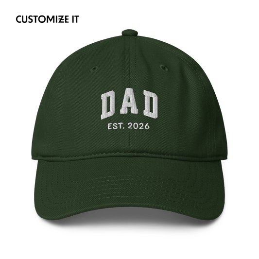 CUSTOM YEAR Dad to Be Embroidered Baseball Cap