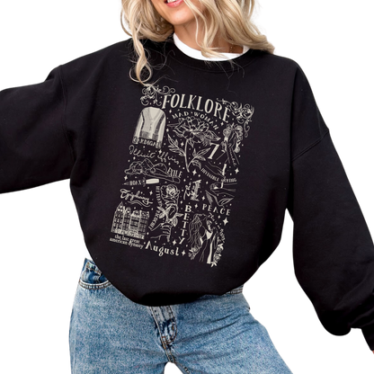 folklore Album Tracks Taylor Crewneck Sweatshirt