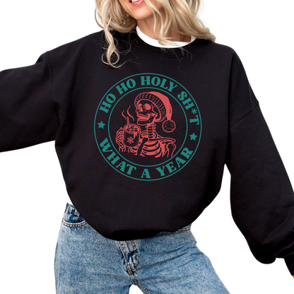 Ho Ho Holy Shit Christmas Crewneck Sweatshirt