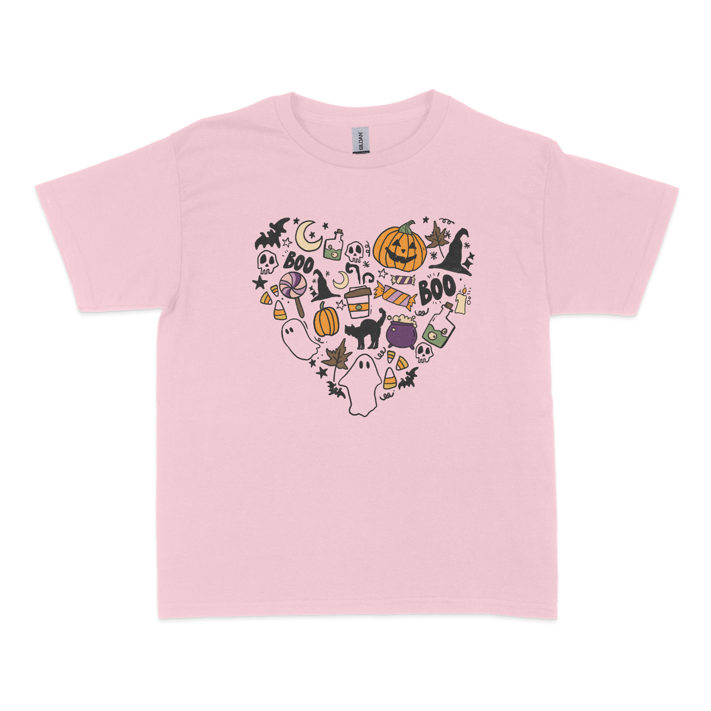 Halloween Doodle Heart Baby Tee