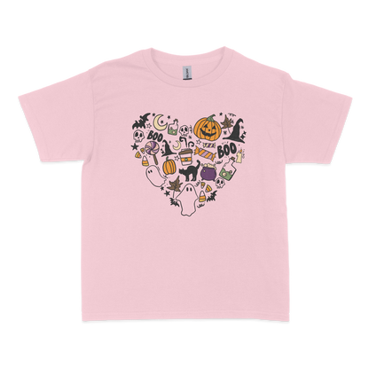 Halloween Doodle Heart Baby Tee