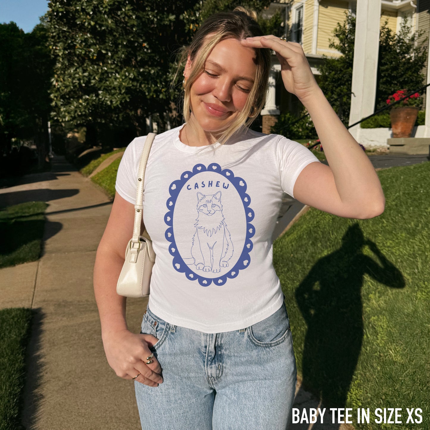 CUSTOM Pet Portrait Heart Frame Baby Tee