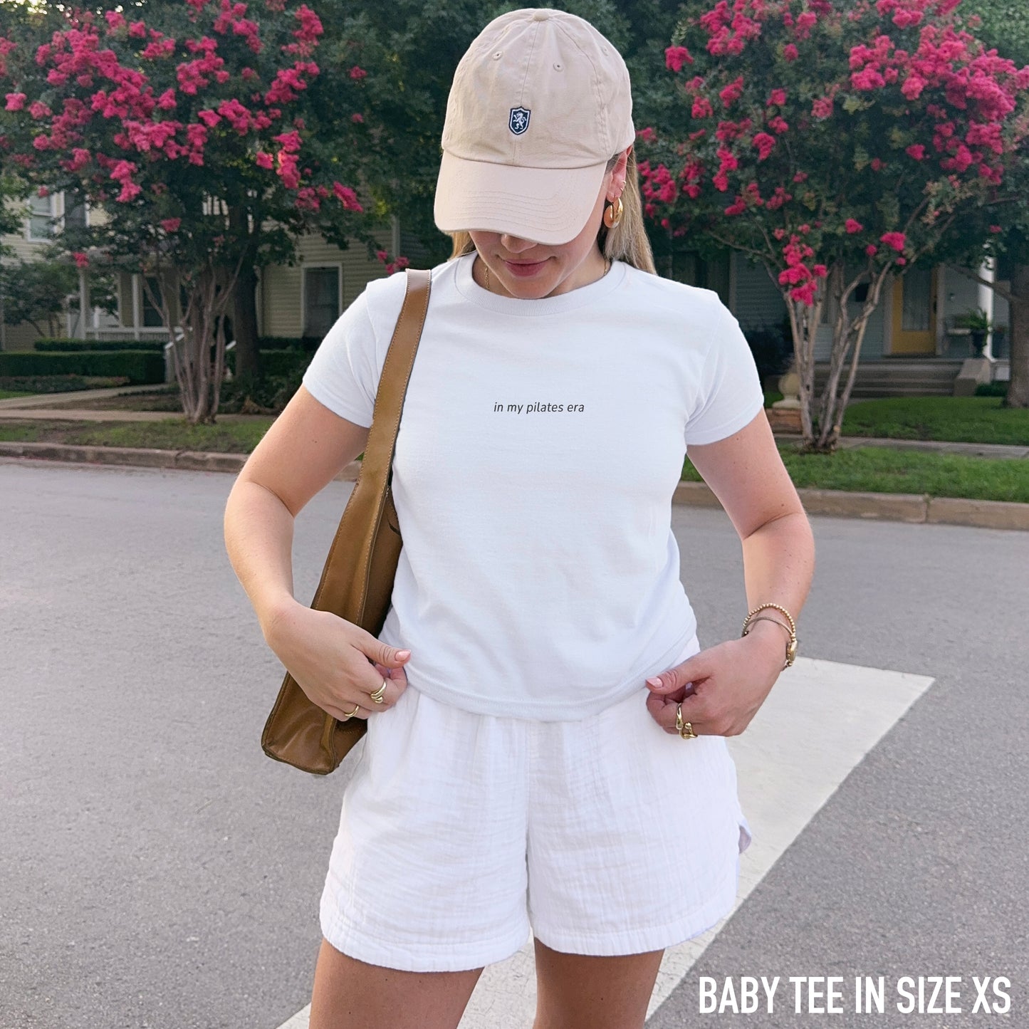 In My Pilates Era Embroidered Baby Tee