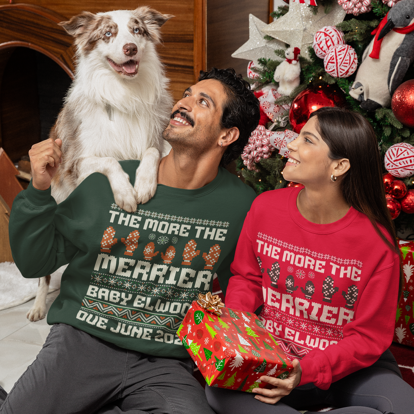 CUSTOM Baby Announcement Matching Christmas Sweatshirt