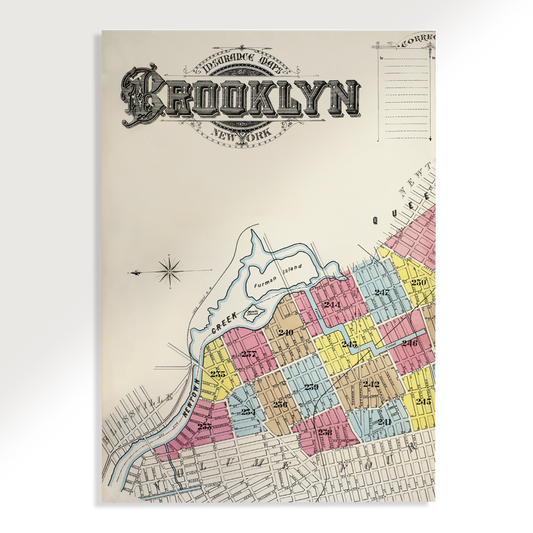 Brooklyn 1888 Vintage Map Poster