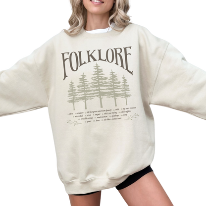 folklore Album Tracklist Crewneck Sweatshirt