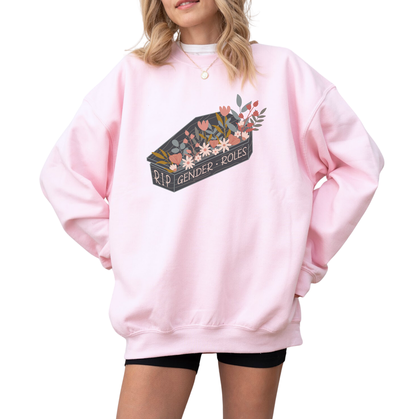 RIP Gender Roles Feminist Crewneck Sweatshirt