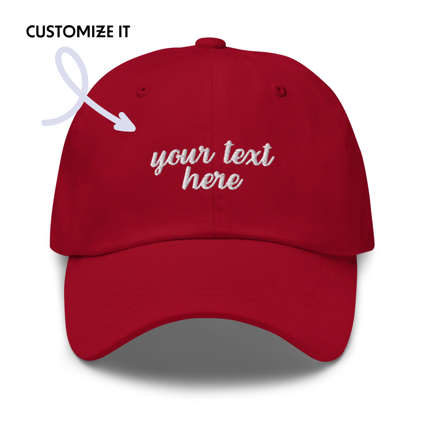 CUSTOM Cursive Embroidered Baseball Cap