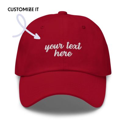 CUSTOM Cursive Embroidered Baseball Cap