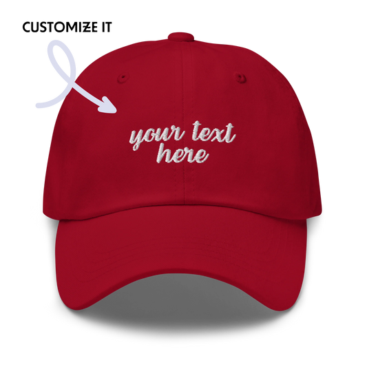 CUSTOM Cursive Embroidered Baseball Cap