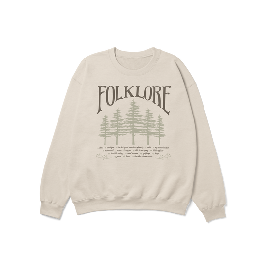 folklore Album Tracklist Crewneck Sweatshirt