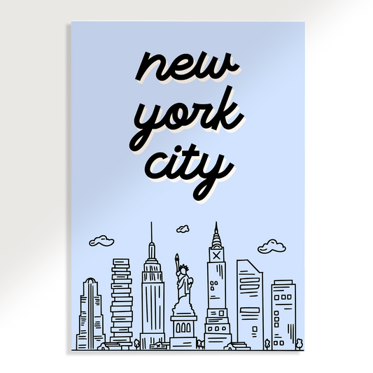 New York City Line Art Poster