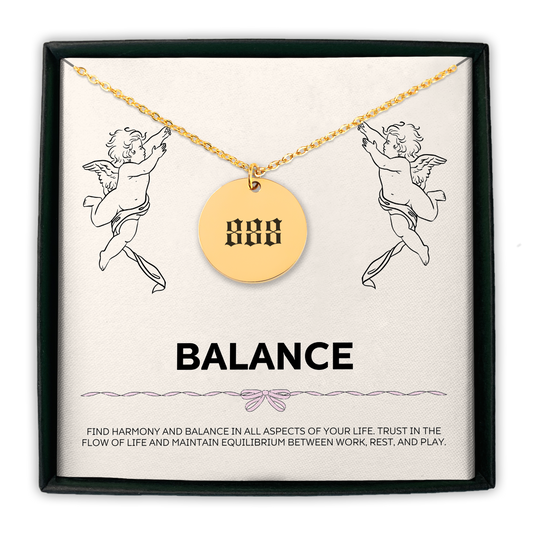 Angel Number 888 Balance Coin Necklace