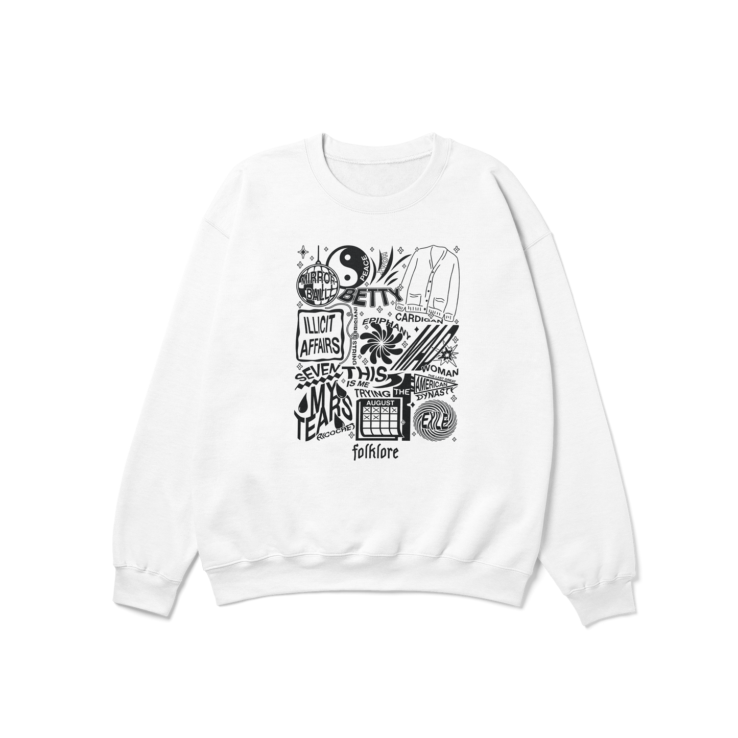 folklore Album Lyrics Taylor Crewneck Sweatshirt