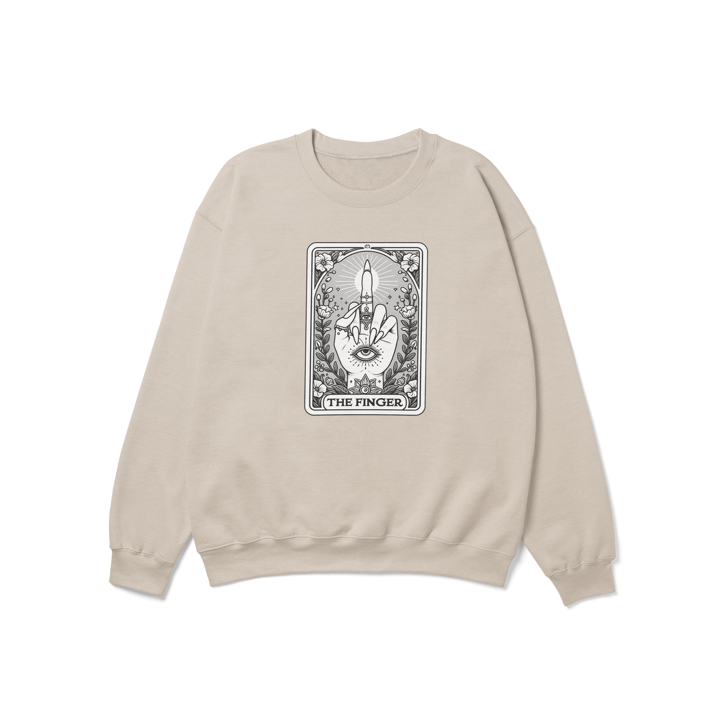 The Finger Funny Tarot Card Crewneck Sweatshirt