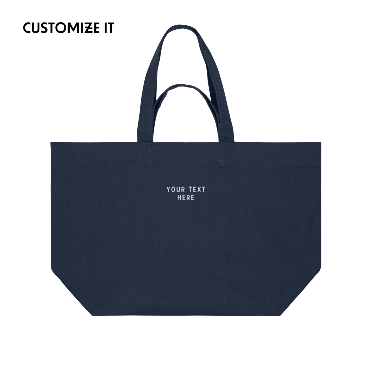 CUSTOM Your Text Embroidered Heavyweight Shopper Bag