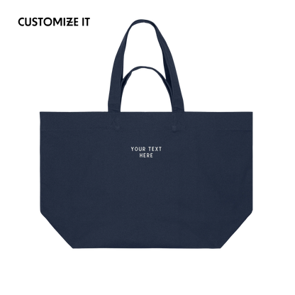 CUSTOM Your Text Embroidered Heavyweight Shopper Bag