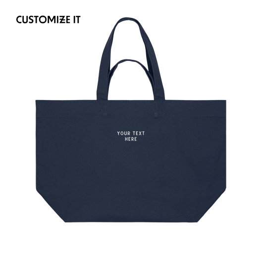 CUSTOM Your Text Embroidered Heavyweight Shopper Bag