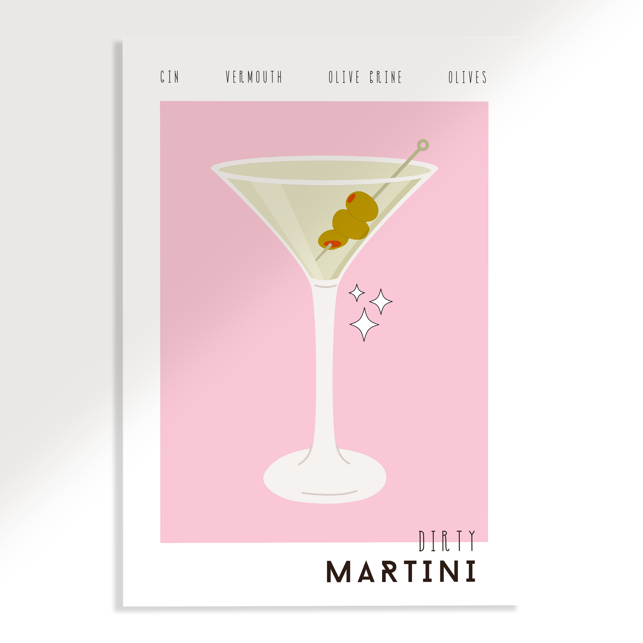 Dirty Martini Cocktail Poster – girlgangshop