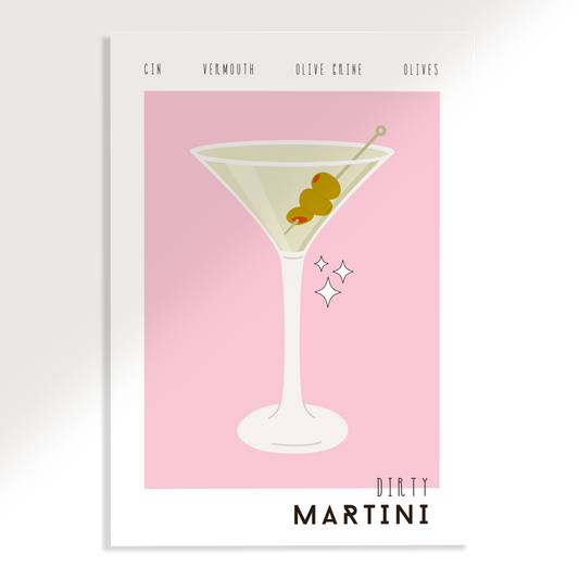 Dirty Martini Cocktail Poster