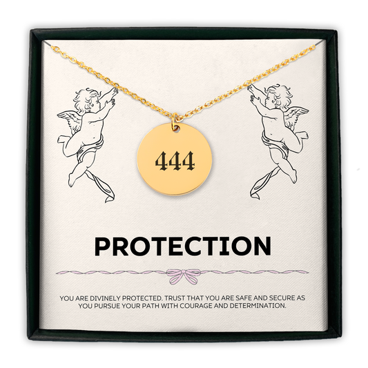 Angel Number 444 Protection Coin Necklace