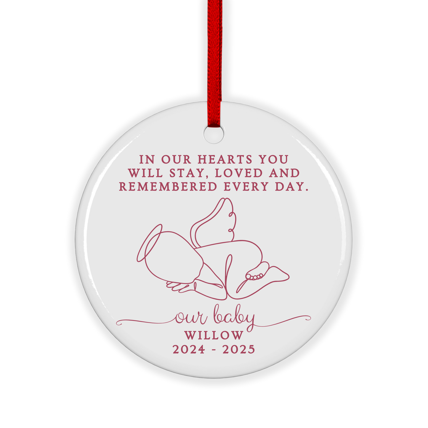 CUSTOM Baby Memorial Ceramic Christmas Ornament