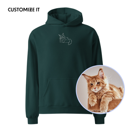 CUSTOM YOUR PET Portrait Embroidered Premium Oversized Hoodie