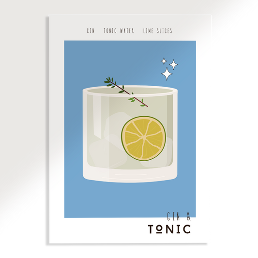 Gin & Tonic Cocktail Poster