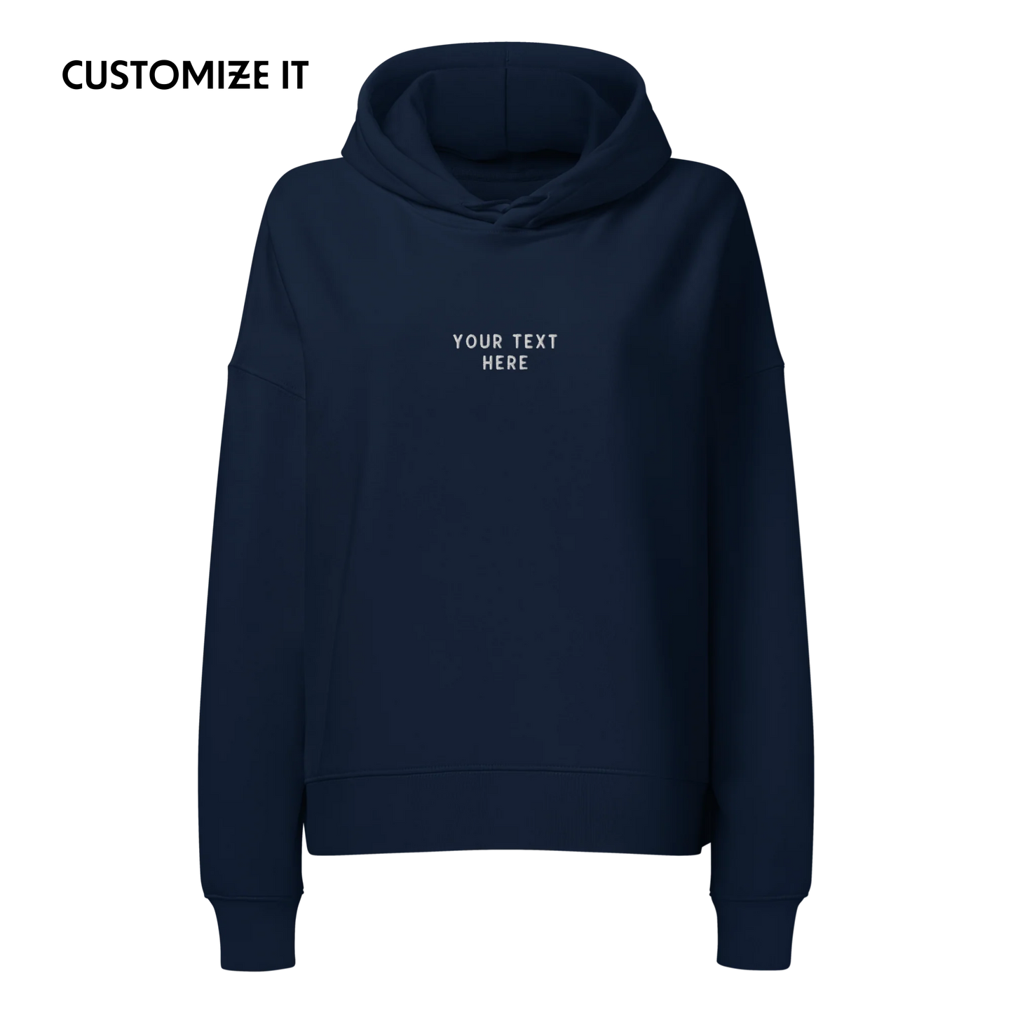CUSTOM Your Text Embroidered Women’s Organic Hoodie