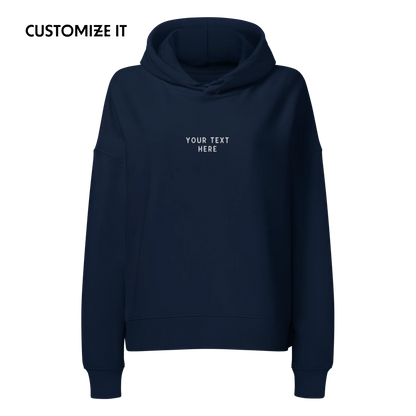 CUSTOM Your Text Embroidered Women’s Organic Hoodie