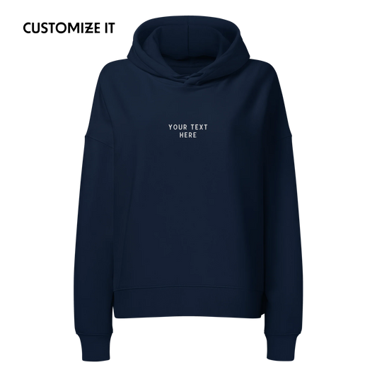 CUSTOM Your Text Embroidered Women’s Organic Hoodie