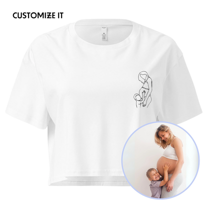 CUSTOM Embroidered Photo Portrait Crop Tee